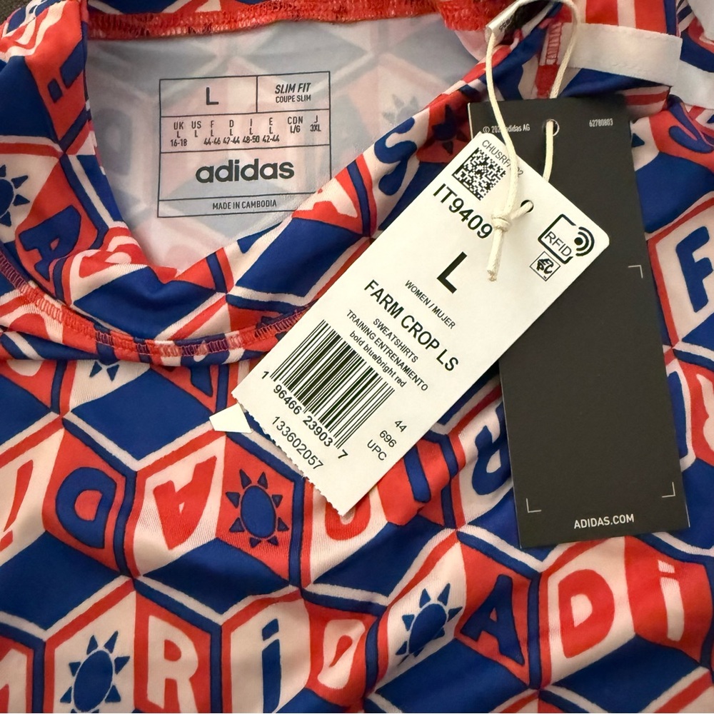 ADIDAS X FARM RIO CROP LONG SLEEVE SHIRT SIZE LARGE - Picture 10 of 16